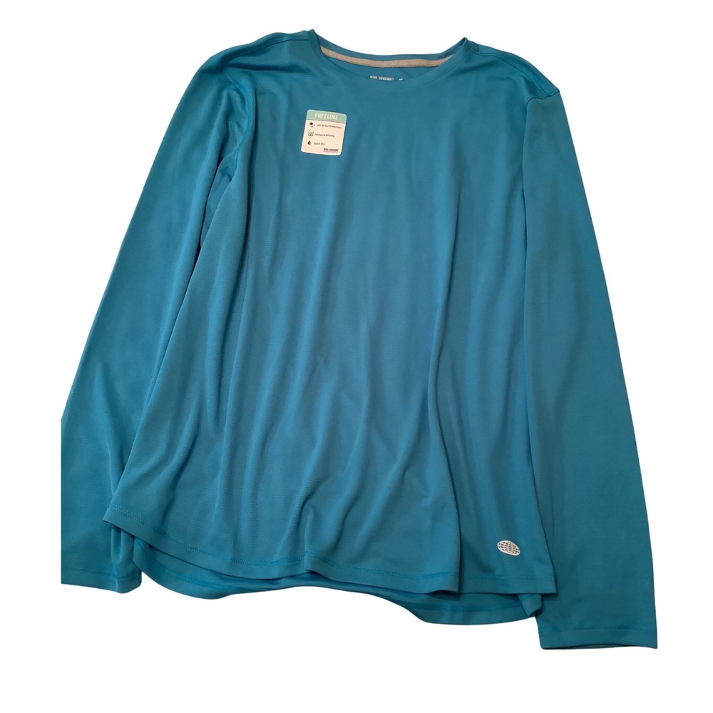 Reel Legends Freeline Mens XL Hawaiian Ocean Blue Long Sleeve UPF 30 Shirt - Picture 3 of 6